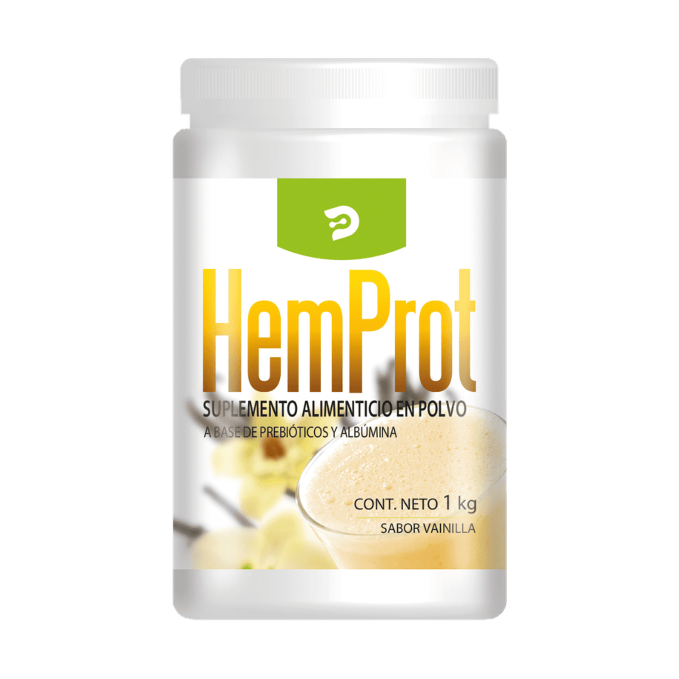 Hemprot Polvo 1 kg Sabor Vainilla. Desacaf Biotec