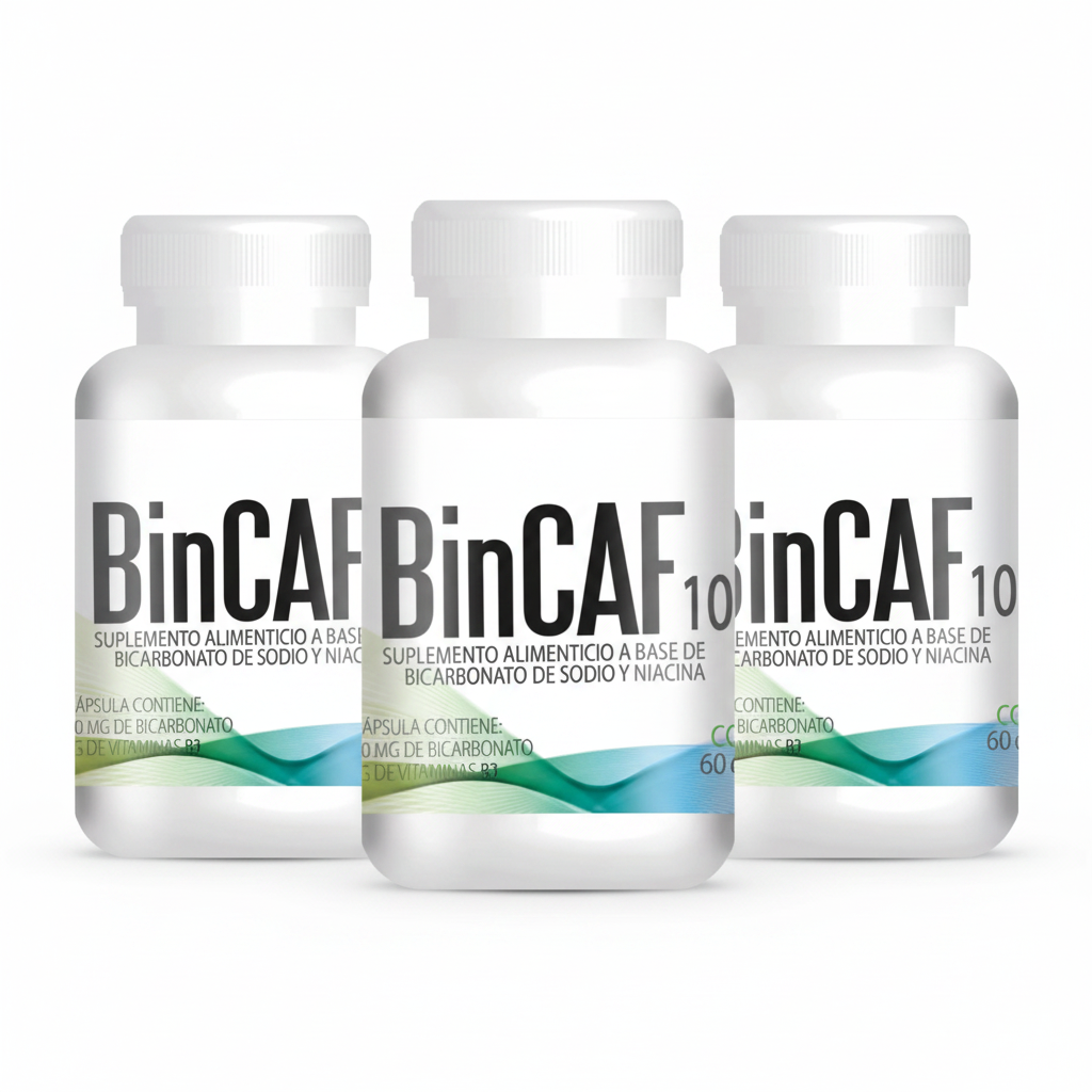 Bincaf 1000mg Vitamina B3. 60 Tabletas 3 frascos. Desacaf biotec