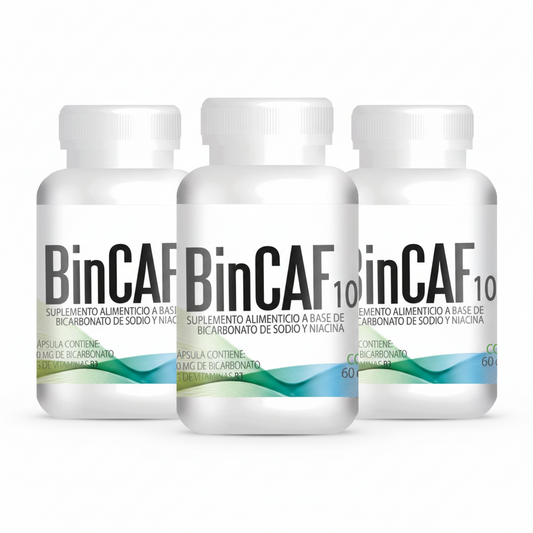 Bincaf 1000mg Vitamina B3. 60 Tabletas 3 frascos. Desacaf biotec