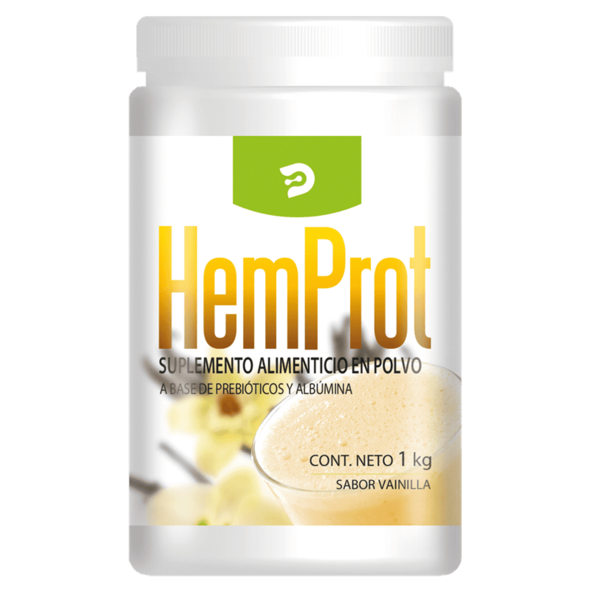 Hemprot Polvo 1 kg Sabor Vainilla. Desacaf Biotec