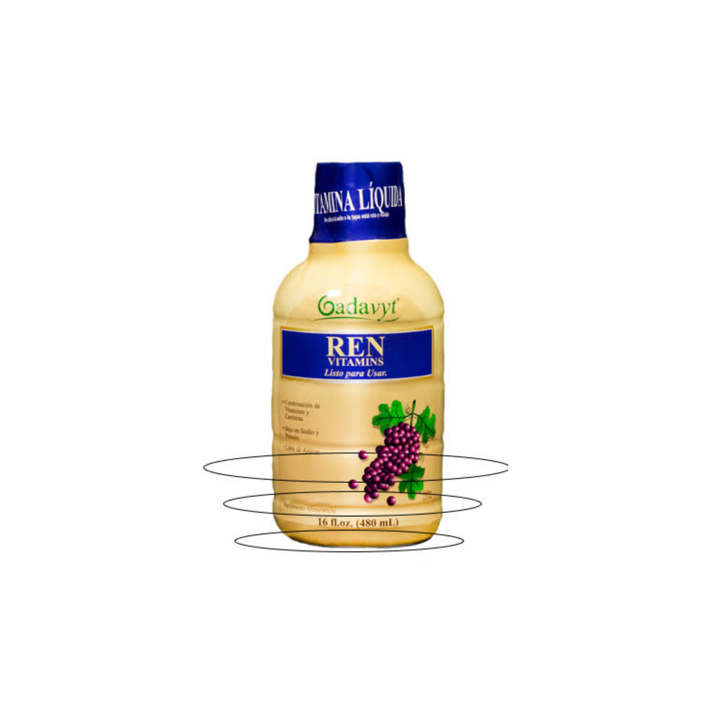 Gadavyt Renal Vitamin Liquid 16 Oz (480 Ml) Sabor Uva