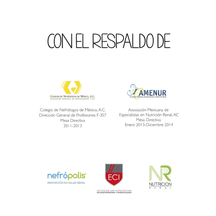 Recetario en Enfermedad Renal Diálisis  Peritoneal y Hemodiálisis